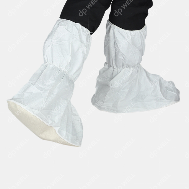 Disposable Microporous Film Waterproof Boot Covers with PVC Sole Style No.6355 