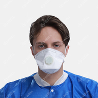 Disposable FFP1 Folded Respirator Mask with Valve Style No. 1118FV FFP1