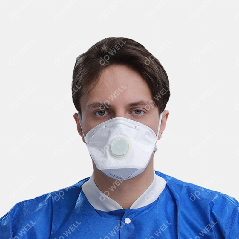 Disposable FFP1 Folded Respirator Mask with Valve Style No. 1118FV FFP1