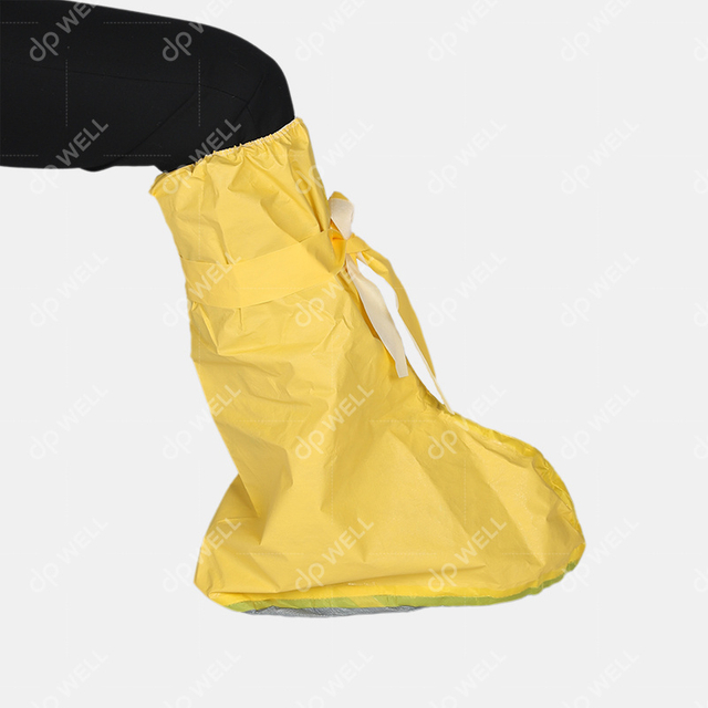 Disposable Microporous Film Waterproof Boot Covers with Tape,yellow Style No.6370